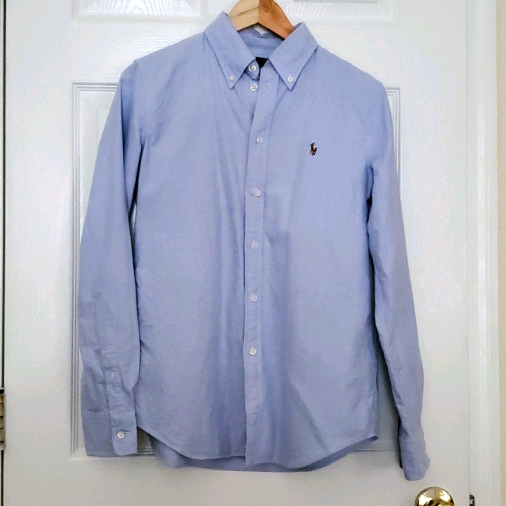 Blue Ralph Lauren Oxford button down shirt